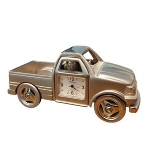 Silver Pickup Truck Shelf Table Top Clock Timex Quartz Miniature Japan